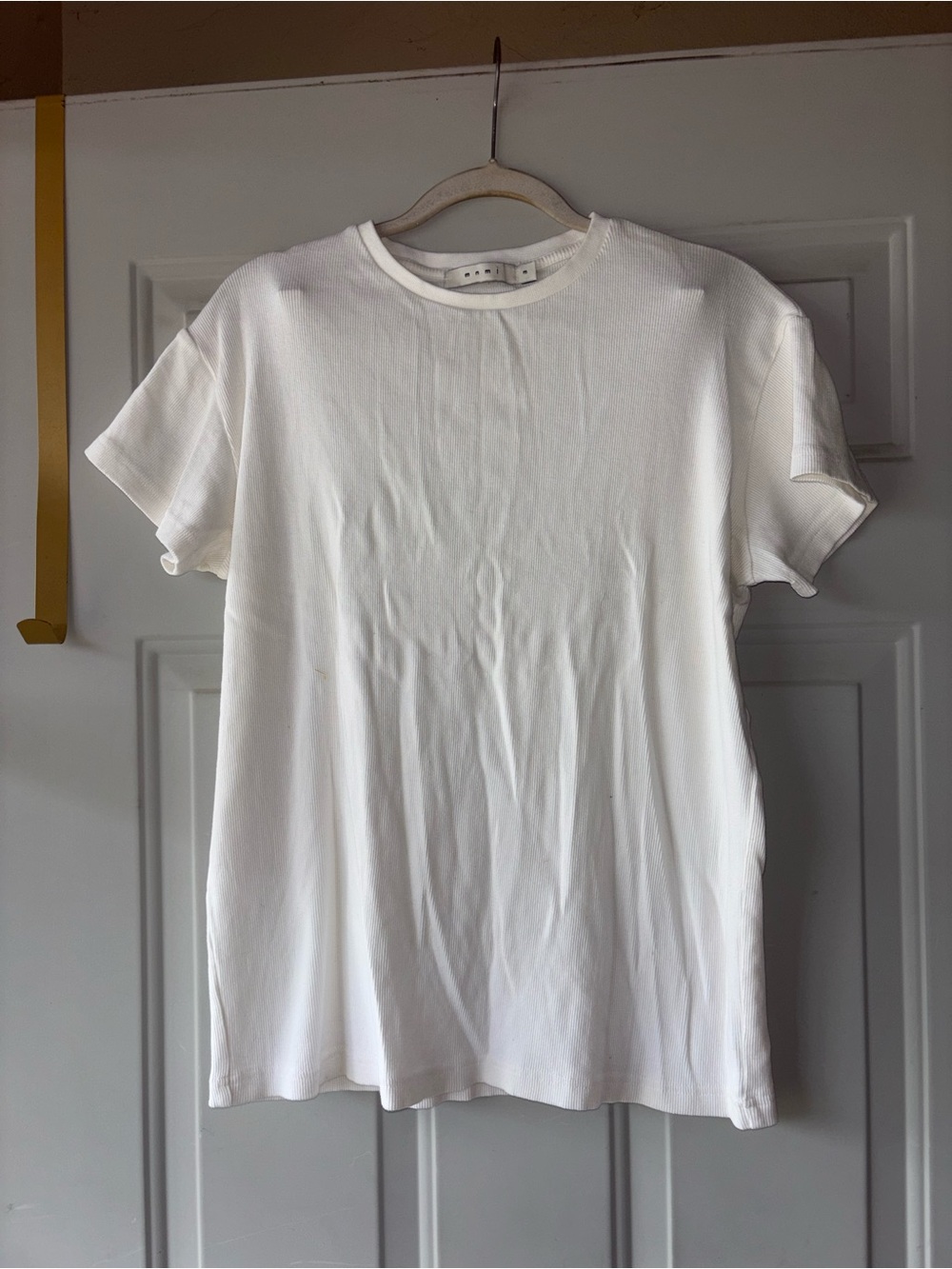 mnml ivory ribbed tee size M